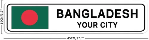 Miniatura 2 de Letrero de calle de Bangladesh personalizado con nombre de la ciudad, placa de lata de metal de Bangladesh para decoración del hogar, regalo