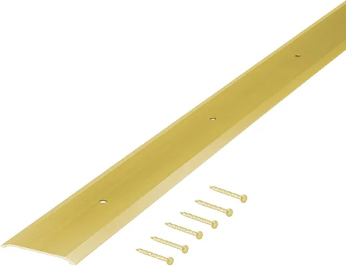 Miniatura 5 de M-D Building Products 09563 1-3/4 pulg. x 1/8 pulg. x 36 in. Umbral de perfil plano de aluminio dorado para puertas interiores