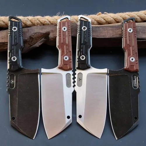 Miniatura 2 de Cuchillo de táctica de alta resistencia, hoja fija de espiga completa, mango de lino de acero Sleipner, para caza, camping, caza