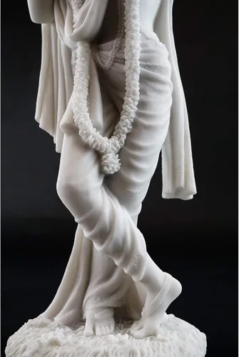 Miniatura 7 de Top Collection Estatua de Krishna - Escultura hindú del Dios del amor y la alegría divina en acabado de mármol blanco de primera calidad, figura