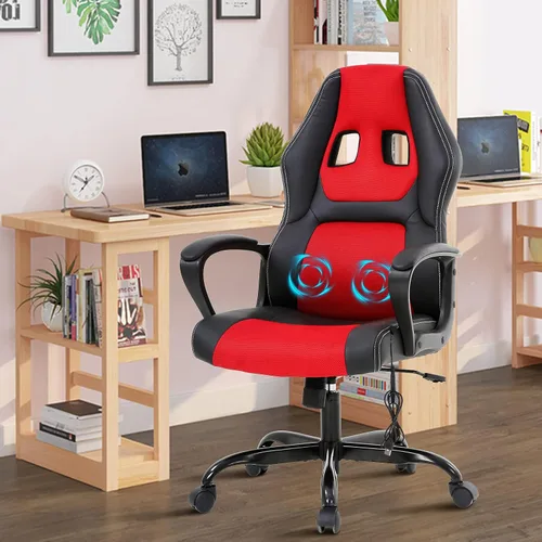 Miniatura 8 de Offcie - Silla de juegos de PC, silla de computadora estilo carreras con reposabrazos acolchado, silla ergonómica de escritorio para el hogar