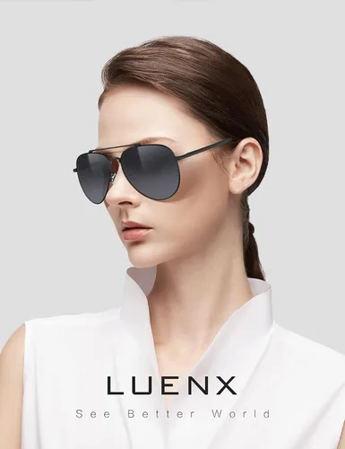 Miniatura 51 de LUENX, Aviator - Gafas de sol polarizadas, para hombres y mujeres, protección UV 400, con funda 60MM
