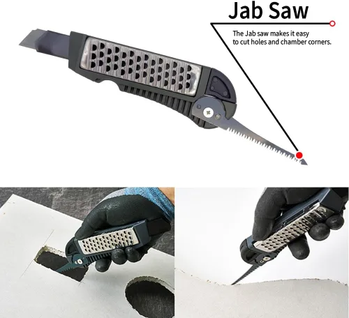 Miniatura 4 de Paneles de yeso 4 en 1 Multi Cuchillo para paneles de yeso Multiherramienta para paneles de yeso Rasp Plaster Planer Jab Saw Cinta métrica Gancho