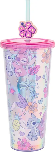 Miniatura 23 de Silver Buffalo Disney Una Loca Aventura de Goofy con Goofy, Max Goof, Roxanne y Bobby Zimuruski - Vaso de plástico para bebidas frías con tapa