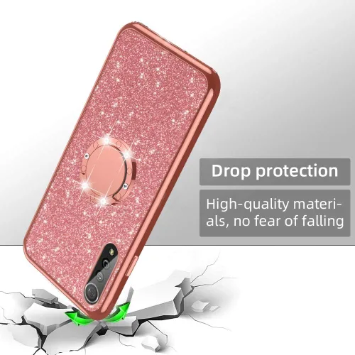 Miniatura 3 de nancheng Bonita funda de teléfono con purpurina para LG Velvet 5G (LM-G900)/LG Velvet 5G UW Lujo Brillante Suave TPU Anti arañazos Anti-caída Oro