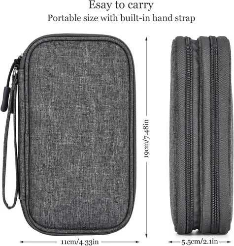 Miniatura 2 de CAOODKDK Organizador Electrónico Bolsa de Accesorios de Cable de Viaje, Estuche Organizador Electrónico, Bolsa Organizadora de Accesorios Doble capa