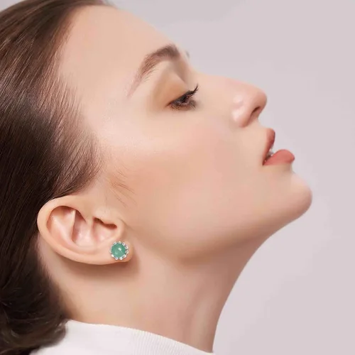 Miniatura 66 de Jade Earrings Studs,Green Jade Earrings for Women,925 Sterling Silver Earrings Studs for Sensitive Ears,Handmade Jade Earrings for Birthday
