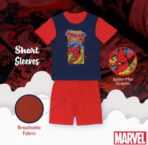 Miniatura 5 de Marvel Conjunto de pijama de ajuste holgado de 3 piezas, suave y lindo para niños