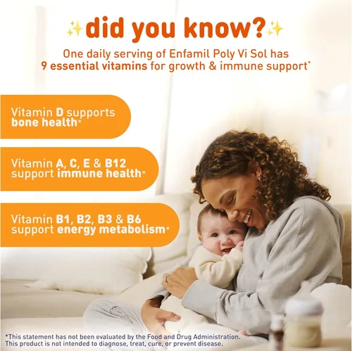 Miniatura 3 de Enfamil Poly-Vi-Sol Suplemento multivitamínico líquido para bebés y niños pequeños, botella cuentagotas de 1.7 fl oz