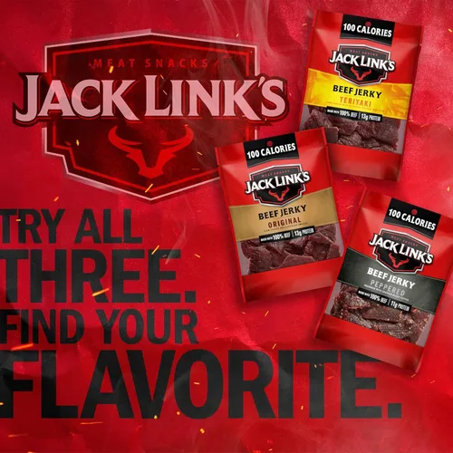 Miniatura 6 de Jack Link's Paquete variado de carne seca de res, incluye original, teriyaki y cecina picada, paquete de bocadillos de proteína a granel, buena