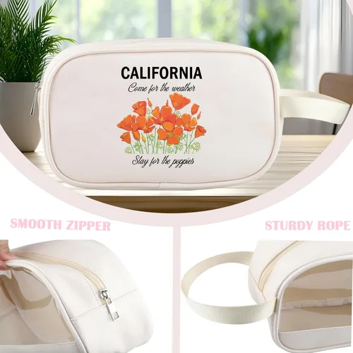 Miniatura 4 de PWHAOO Bolsa de lona de California Poppy de California, bolsa de lona del estado de California, regalo de amapola americana