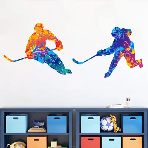 Miniatura 7 de Calcomanías coloridas para pared de jugador de béisbol, calcomanías temáticas deportivas para niños, adolescentes, habitación, sala