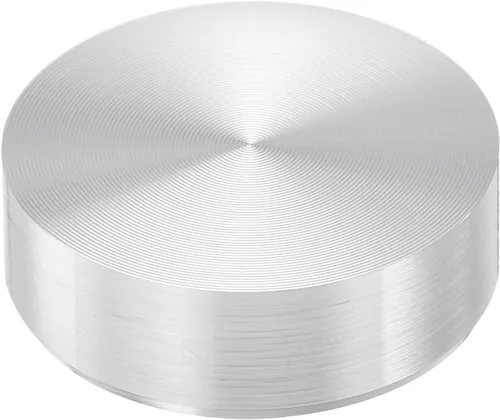 Miniatura 14 de uxcell M6 Rosca 0.787 in de diámetro de forma redonda de aluminio disco hardware 1pcs, aluminio círculo disco vidrio adaptador superior para mesa