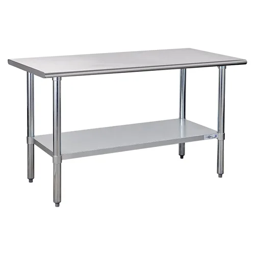 Miniatura 14 de Profeeshaw mesa de trabajo, de uso comercial, de acero inoxidable NSF con protector contra salpicaduras y estante inferior, para cocina, restaurante