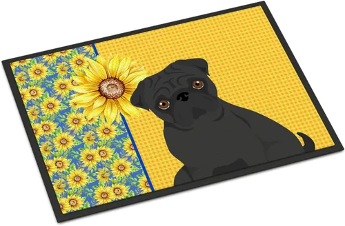 Miniatura 108 de Caroline's Treasures WDK5313MAT Airedale Terrier - Tapete para puerta delantera de 18 x 27 pulgadas, diseño de girasoles de verano, para entrada