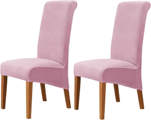 Miniatura 17 de Stretch Velvet Dining Chair Slipcovers Solid Color Armless Chair Cover with Elastic Bottom for Dining Room Kitchen Banquet (Blue, Set of 2)