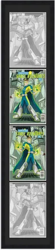 Miniatura 70 de Marco de cómic blanco mate para cómics publicado entre 1938 y 1955 (marco de madera maciza de cómic de la edad dorada) hecho para mostrar 4 cómics