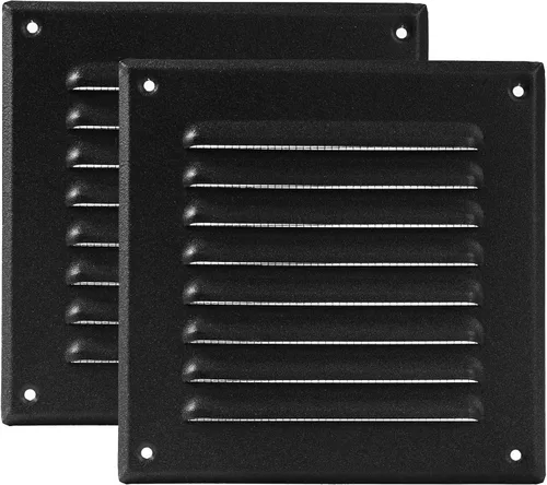 Miniatura 70 de Vent Systems - Cubierta de rejilla de ventilación de aire de alero rectangular de metal negro de 3 x 10 pulgadas (interior), deflector