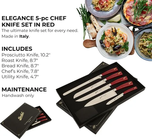 Miniatura 3 de Berkel Elegance - Juego de cuchillos de chef de 5 piezas, elegante y versátil, incluye cuchillos de precisión para jamón, pan, asado, chef y tareas