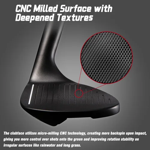 Miniatura 5 de PGM Cuña – Cuña de arena premium de 72 grados, cuña Lob Wedge para hombres y mujeres – Textura CNC – Bunker Buster Escape Bunkers y salvar golpes