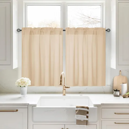 Miniatura 69 de HOMEIDEAS Cortinas Transparentes de Privacidad Blancas No Transparentes, 52 X 45 Pulgadas de Largo 2 Paneles Cortinas Transparentes Filtradoras