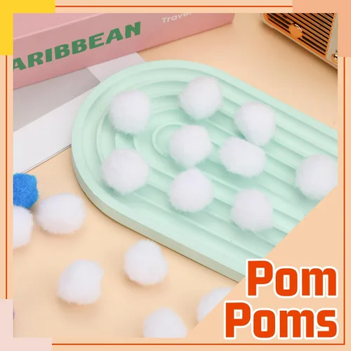 Miniatura 5 de Veroave Pompones Blancos, 150 PCS Pompones de 1 Pulgada para Manualidades, Bolas Peludas Esponjosas para Manualidades de Arte Creativo DIY
