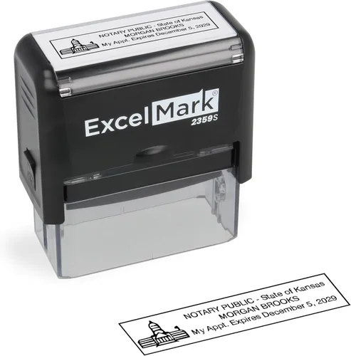 Miniatura 63 de ExcelMark Sello Notarial para los 50 Estados - Sello Oficial del Estado - Texas Negro