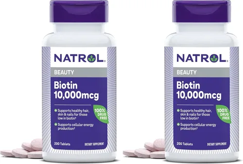 Miniatura 11 de Natrol Beauty Biotina 10,000mcg Vitaminas para la Belleza, 100 Tabletas, Suministro para 100 Días