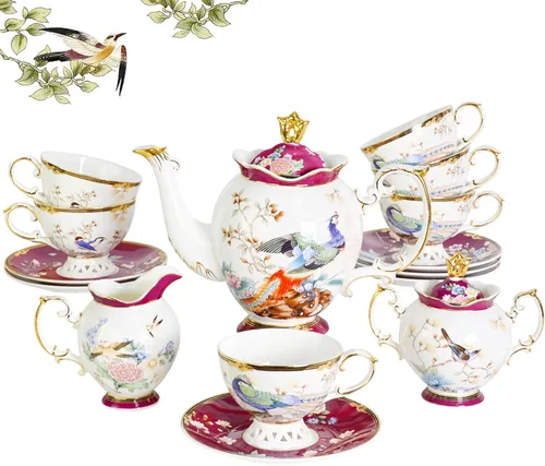 Miniatura 9 de ACMLIFE Juego de taza de té y platillo de porcelana de hueso – Juego de taza de café y platillo de té de porcelana de hueso, juego de taza de té