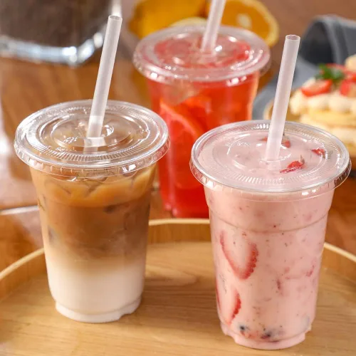 Miniatura 5 de VITEVER [100 Juegos - 20oz] Vasos de Plástico Transparente con Tapas y Pajitas, Vasos Desechables para Café Helado, Batido, Malteada, Bebidas Frías