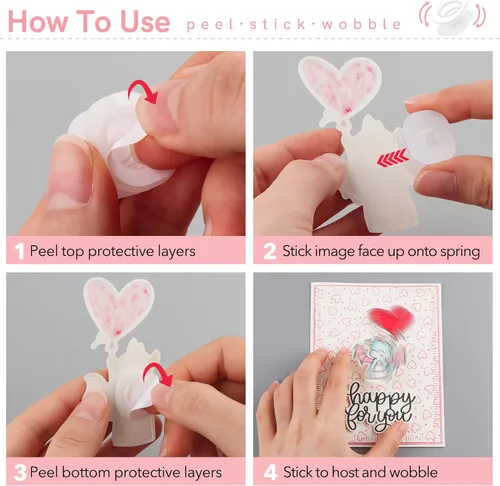 Miniatura 4 de BAOFALI Juego de 60 piezas de mini acción tambaleantes, resortes autoadhesivos, pequeños movers de wobblers para hacer tarjetas, manualidades, Juego