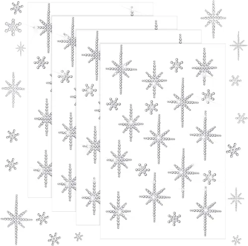 Miniatura 9 de Epakh 76 piezas calcomanías de cruz de diamantes de imitación plateados, calcomanías de cruz con purpurina brillante de cristal, calcomanías