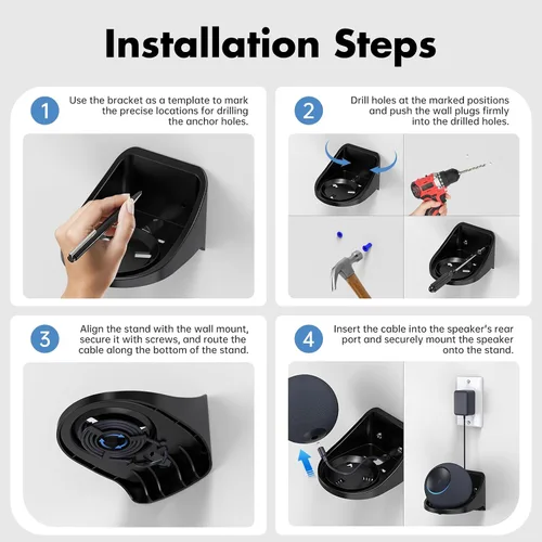 Miniatura 4 de XLTTYWL Dot Max - Soporte para colgar en pared, accesorios de ABS con gestión de cables, soporte de pared premium que ahorra espacio para Do t 6ª