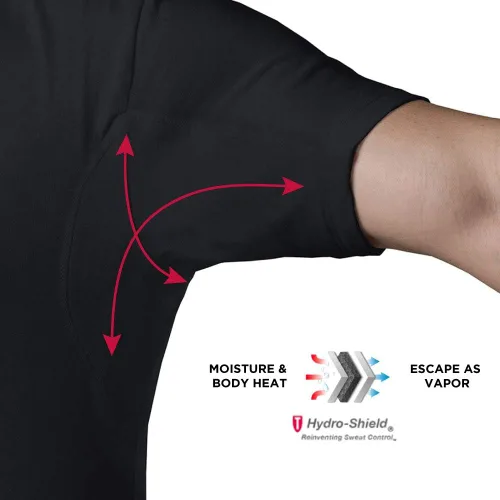 Miniatura 2 de Sweatproof Undershirt for Men w Underarm Sweat Pads (Original Fit, Deep V-Neck)
