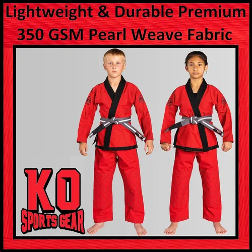Miniatura 2 de Conjunto de uniforme para niños, BJJ Jiu Jitsu Gi, kimono y pantalones, preencogido