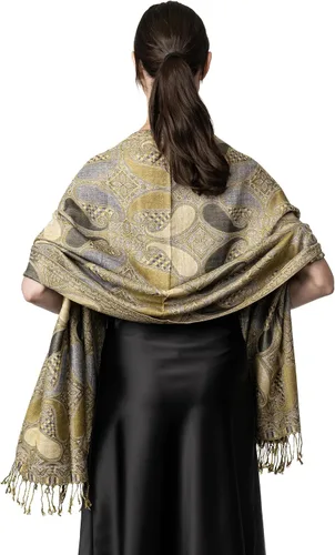 Miniatura 5 de Achillea Bufanda suave y sedosa de cachemira multicolor pashmina de doble capa