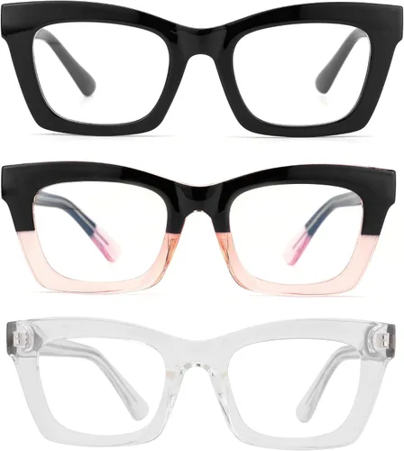 Miniatura 2 de Gafas de lectura retro cuadradas para mujeres y hombres, montura de moda sobredimensionada, lente grande de 1.85 pulgadas