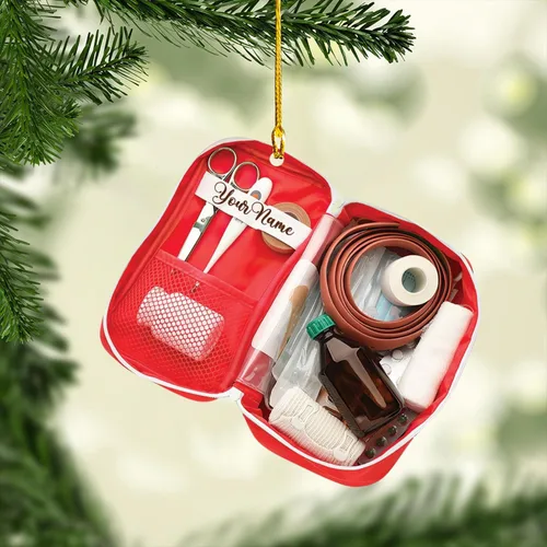 Adorno de Navidad paramédico EMS personalizado, decoración de árbol con nombre personalizado para socorristas, profesionales médicos, regalo para