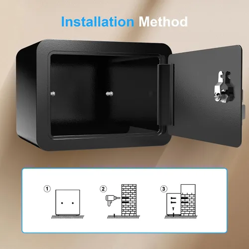 Miniatura 9 de Caja fuerte pequeña, cajas fuertes tipo casillero con llave y ranura para monedas, pequeñas cajas fuertes para dinero, seguridad doméstica
