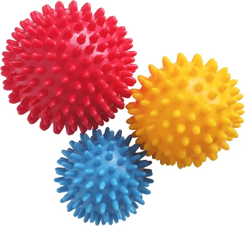 Bolas de masaje con puntas, 3 unidades (firmes, medianas y suaves) bola masajeadora muscular para pies, espalda, cuello, músculos, rodillo 3Color