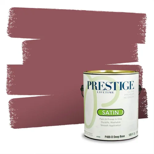 Miniatura 205 de Prestige Paints Pintura exterior e imprimación en uno, 1 galón, plano, coincidencia comparable de Valspar* Amber Rose*