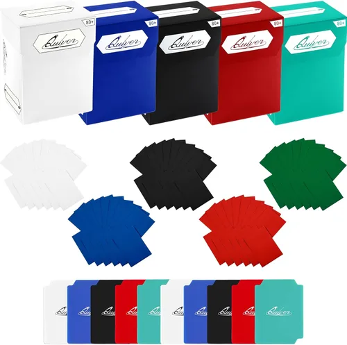 Miniatura 18 de Quiver Time Más de 100 bloques de cartas coleccionables estándar para MTG Deck y otras tarjetas TCG, juego de 5 cajas de cartas Commander con 2 rojo