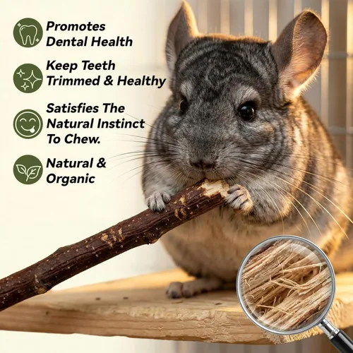 Miniatura 3 de Sukh Palitos de manzana orgánicos naturales - 250g Palos de masticación para hámster, conejo, cobaya, jerbo, ardilla, chinchilla y otros animales