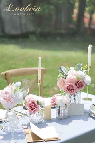 Miniatura 5 de Lookein Flores Artificiales para Decoración de Boda DIY, Ramo de Novia, Centros de Mesa, Guirnalda de Flores, Coronas, Arco de Pasillo, Decoración
