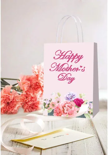 Miniatura 6 de Partico Bolsas de regalo para el día de la madre, bolsa de regalo de clavel rosa con asa para la mejor decoración de fiesta temática de mamá
