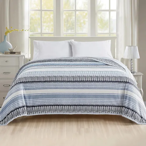 Miniatura 2 de Elegant Comfort Manta de Cama de Vellón de Franela con Estampado Ultra Suave, Colcha Cubrecama Ligera Acogedora y Suave, Manta Decorativa para Todas