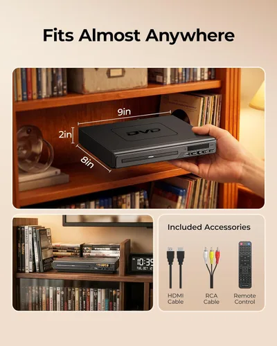 Miniatura 4 de Reproductores de DVD para TV con HDMI, reproductores de DVD que reproducen todas las regiones, reproductor de DVD simple con fácil funcionamiento