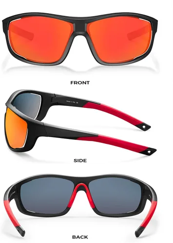 Miniatura 3 de CARFIA Lentes de sol deportivos polarizados para hombres y mujeres, lentes únicos laterales de ventilación para béisbol, correr, ciclismo