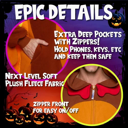 Miniatura 98 de Funziez! - Disfraz de Halloween para adultos, disfraz de animales y criaturas marinas, mameluco afelpado para cosplay, para mujeres y hombres