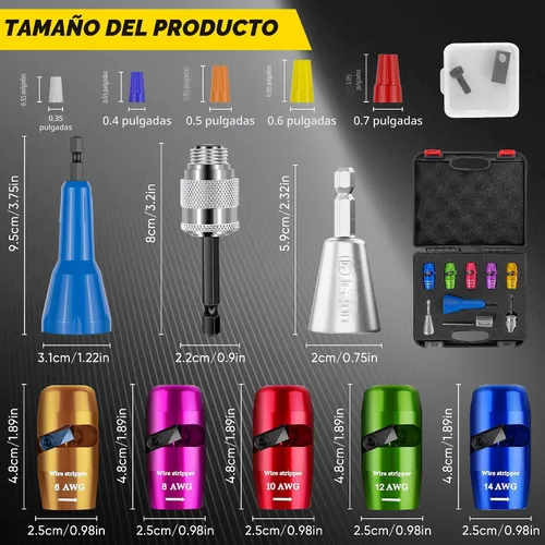 Miniatura 6 de Pelacables para Taladro según Regulaciones de EE.UU., Herramienta Pelacables y Juego de Conectores Retorcedores de Alambre, Herramienta Retorcedora